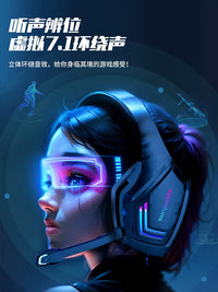 Wired USB Gaming Headset with Noise-Cancelling Microphone for PC and Laptop