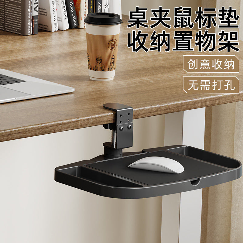 Desk Clamp Mouse Pad & Keyboard Tray with Armrest Support, Ergonomic Under-Desk Storage Shelf for Office & Gaming