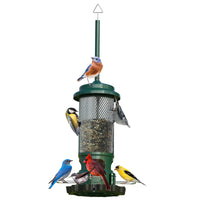 Squirrel-Proof Metal Bird Feeder with Automatic Dispenser for Outdoor Hanging