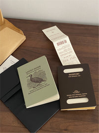 Biologist Series Letterpress Passport Notebook Blank Vintage Journal for Birdwatching & Records