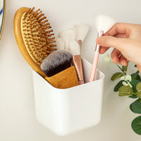 Wall-Mounted Bathroom Organizer with Drainage for Toothbrushes and Combs