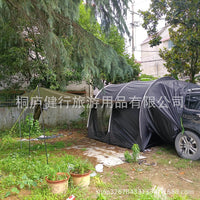 Upgraded 2-Room SUV Tailgate Tent with Mesh Screens and Extended Awning