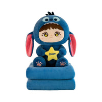 Plush Animal Doll with Integrated Blanket, Office Nap Air Conditioning Quilt, Stuffed Toy Gift