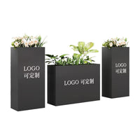 Black Stainless Steel Metal Planter Box, Freestanding Outdoor Rectangular Planter for Patio & Garden Plants, Modern Design