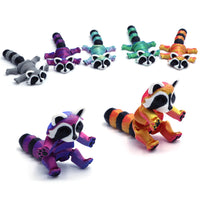 Articulated Raccoon Fidget Toy with Optional Trash Can Accessory, Stress Relief Desk Toy