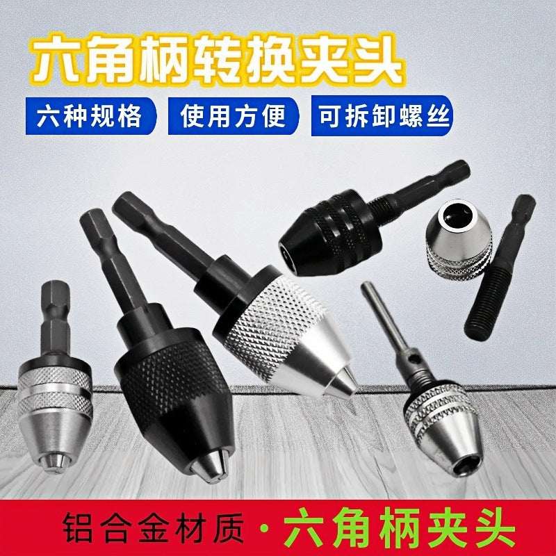 Mini Electric Drill Chuck for Rotary Tools, 3-Jaw Self-Centering Twist Drill Bit Adapter
