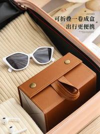 Multi-Slot Foldable Sunglasses Organizer Case for Travel and Wall Mounting