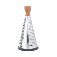 Multi-functional Stainless Steel Conical Grater with Wooden Handle for Cheese, Potatoes, and Vegetables