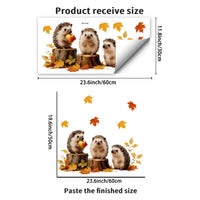 Thanksgiving Hedgehog Static Cling Window Decals for Autumn Decor