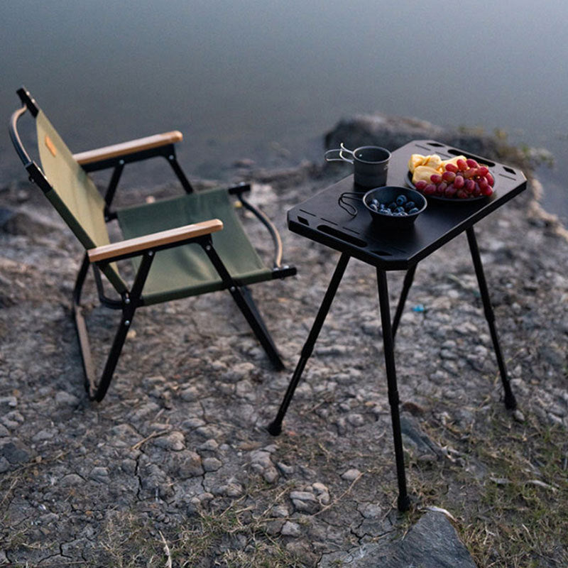 Portable Folding Camping Table with Adjustable Height for Outdoor Picnics and Fishing