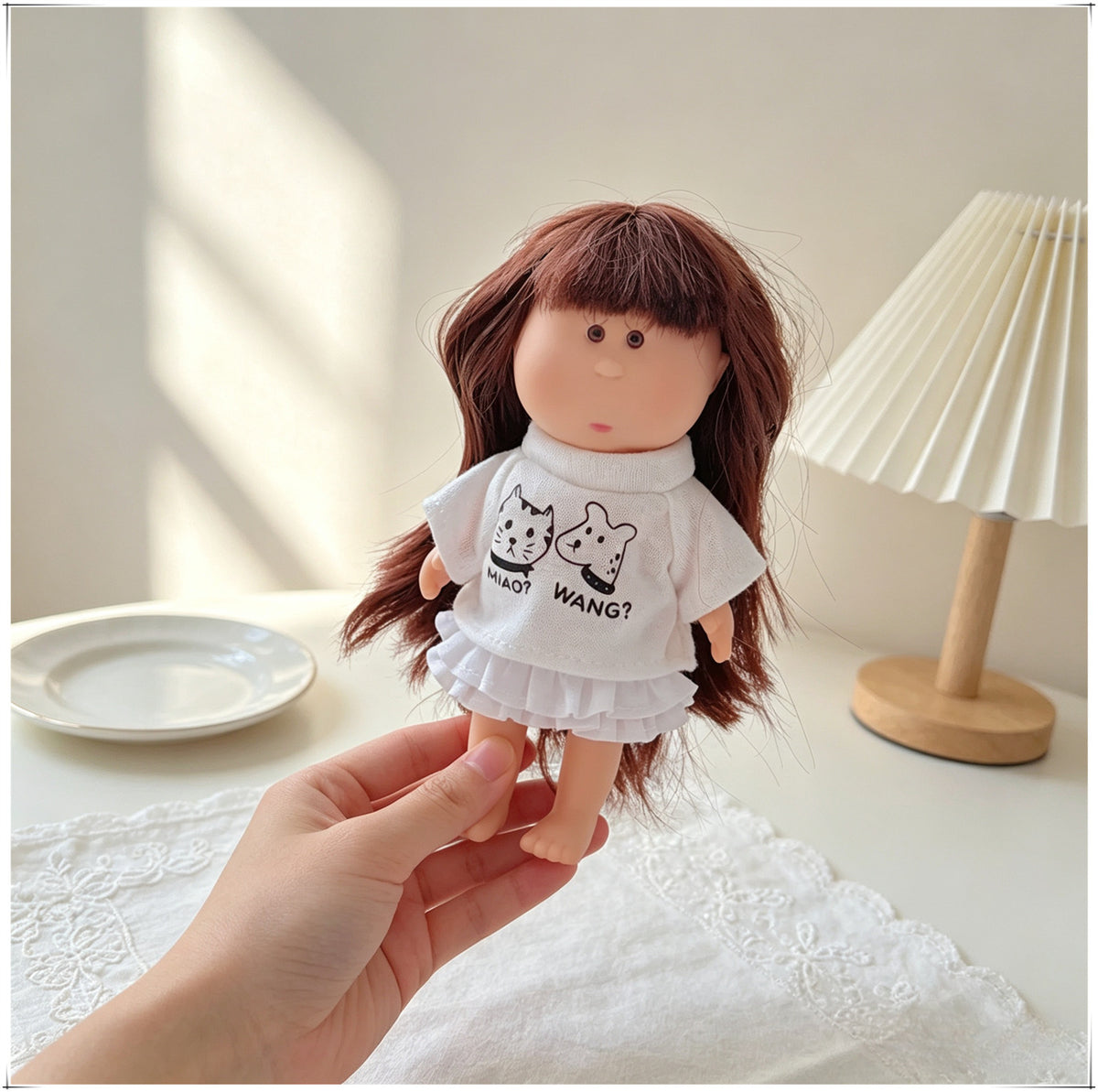 14cm Doll Clothes Set for Potato Dolls - T-Shirt, Cake Skirt, Pajamas