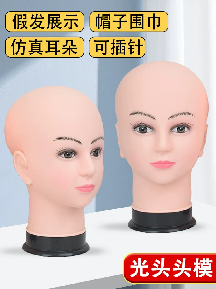 Mannequin Head for Wig Display and Hairdressing Training with Stand