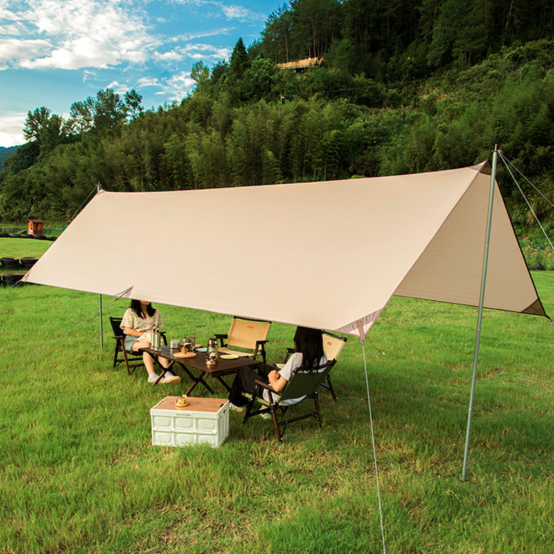Hexagonal Blackout Tarp Shelter for Outdoor Camping, UV Protection & Waterproof