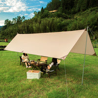 Hexagonal Blackout Tarp Shelter for Outdoor Camping, UV Protection & Waterproof