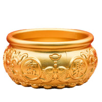 Pure Copper Treasure Basin Ornament for Wealth and Prosperity, Chinese Style Home Decor