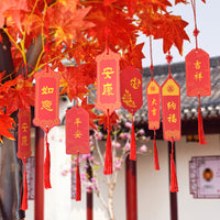 Festive Blessing Message Cards with Tassels and Hanging Ropes
