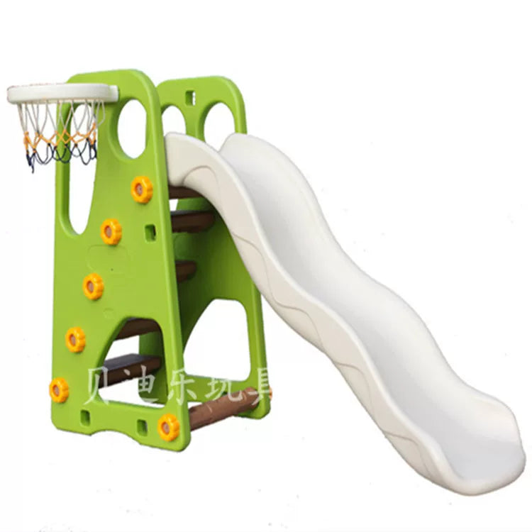 Thickened Kids Indoor Slide with Basketball Hoop and Swing Set