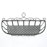 European Style Iron Art Balcony Hanging Flower Pot Rack for Outdoor Railing Planters
