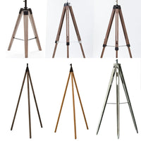 Nordic Retro Solid Wood Tripod Floor Lamp Stand Adjustable Photography Spotlight Base