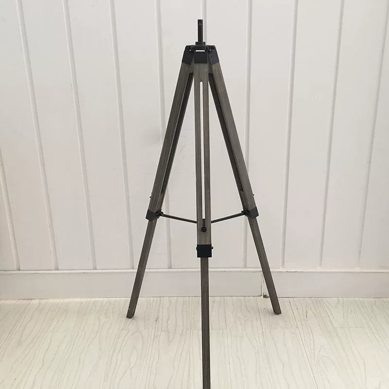 Nordic Retro Solid Wood Tripod Floor Lamp Stand Adjustable Photography Spotlight Base