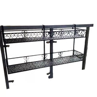 Balcony Double-Layer Iron Art Hanging Planter Rack Multi-Tier Wall-Mounted Retro Plant Stand for Succulents and Greenery