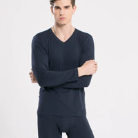 Men's Modal Thermal Underwear Set V-Neck Slim Fit Base Layer