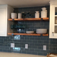 LOFT Industrial Style Solid Wood Wall Shelf with Iron Brackets, Floating Display Ledge for Living Room Decor