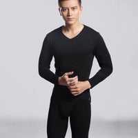 Men's Modal Thermal Underwear Set V-Neck Slim Fit Base Layer
