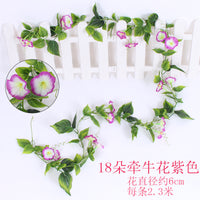 Artificial Morning Glory Vine Garland for Home Decor and Pipe Concealment