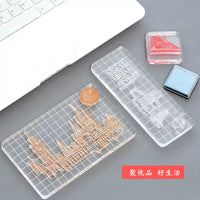 Acrylic Stamp Handle Coaster & Silicone Stamp Tool with Storage Function