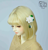 BJD Doll Japanese Kimono Hair Clip Headpiece for 1/4, 1/3, and Baby Dolls - Elegant Gardenia Design