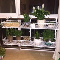 Balcony Double-Layer Iron Art Hanging Planter Rack Multi-Tier Wall-Mounted Retro Plant Stand for Succulents and Greenery