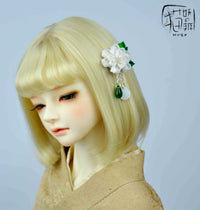 BJD Doll Japanese Kimono Hair Clip Headpiece for 1/4, 1/3, and Baby Dolls - Elegant Gardenia Design