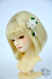 BJD Doll Japanese Kimono Hair Clip Headpiece for 1/4, 1/3, and Baby Dolls - Elegant Gardenia Design