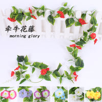 Artificial Morning Glory Vine Garland for Home Decor and Pipe Concealment