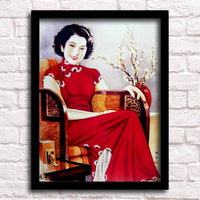 Old Shanghai Republic Era Cheongsam Beauty Retro Decorative Wall Art