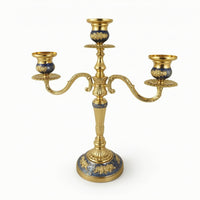 Three-Arm Candelabra Ornate 3-Arm Candle Holder Embossed for Dining Table
