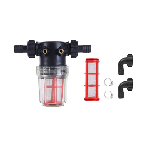 Black Housing Inline Plumbing Strainer Compact Inline Water Filter