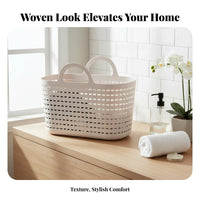 Handled Shower Tote With Handles Organizing Basket Easy to Clean for Under Sink