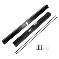 Adjustable Fireplace Curtain Rod Set with Metal Mesh Screen