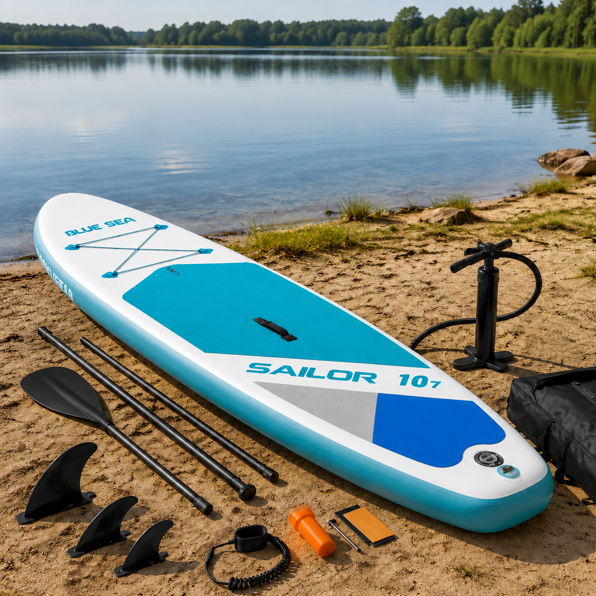 Inflatable Stand Up Paddle Board Portable Package 76cm Wide Stable for Beginners