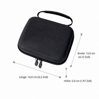 Electronics Protective Case, 16x12x5cm, Robust EVA Hard Shell, Waterproof Bag with Handle for Gadgets, Deep Black