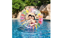 Inflatable Water Wheel Thick PVC Colorful Inflatable Tube Aquatic Fun Roller Tube for Kids, Outdoor, Pool