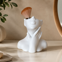 Face-shaped Pen Holder Desk Organizer 12cm×11.5cm Desktop Storage Stationery Storage Plastic-made Pen Holder