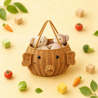 Imitation rattan Pig Basket with Handle Pig Basket Decorative
