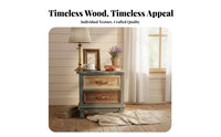 Nightstand with Storage Vintage Look Single-Drawer Nightstand Distressed Finish