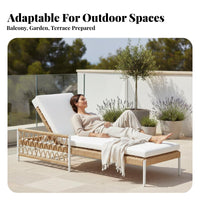 4 Pieces 4-Piece Rope Weave Seating Modern and Design Outdoor Furniture Long-Lasting Frame Thick Cushiony Pads for Balcony
