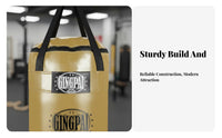 Hanging Punching Bag Construction Heavy Striking Bag PU Leather Fighting Sports Gear for Fighting Artists, Professionals, Dojo