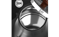 Keep Warm Gooseneck Electric Kettle Wood Grain Appliance Digital Display for Baristas