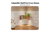 No-Drill Installation Triangular Corner Basket Space-Saving Triangle Wall Basket Multi-Purpose Bathroom Shelf Rustproof for Homeowners, Apartment Dwellers, Students, Kitchen, Shower, Dorm Room